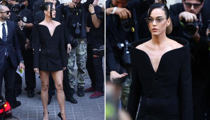 Katy Perry sizzles in black mini dress in Paris with post-breakup glow