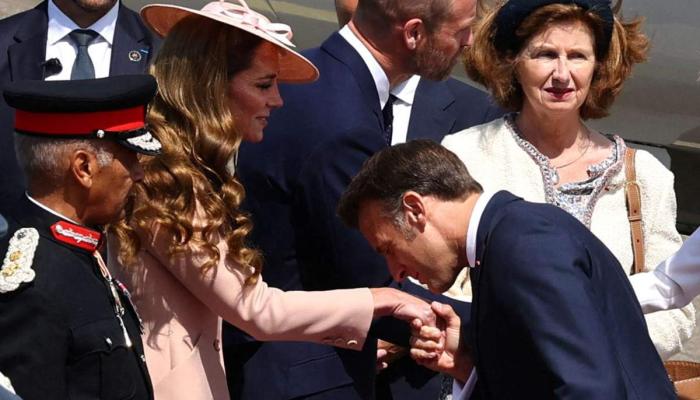 Did Emmanuel Macron break royal etiquette with this public gesture for Kate Middleton?
