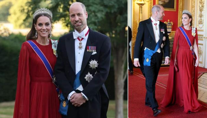 Kate Middletons State Banquet dress may have been a nod, or jab, at Meghan