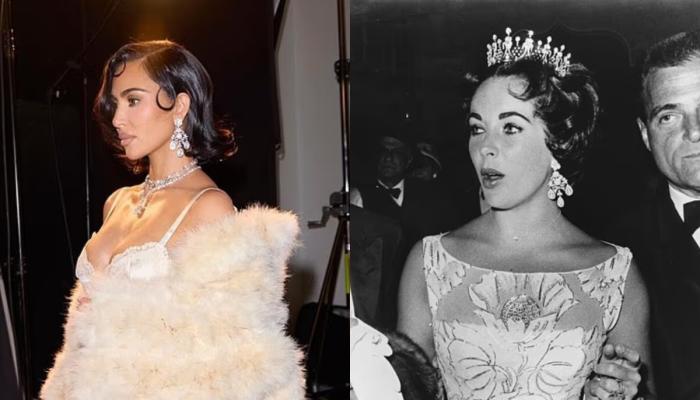 Kim Kardashian stuns in Elizabeth Taylor’s diamonds at Paris couture show