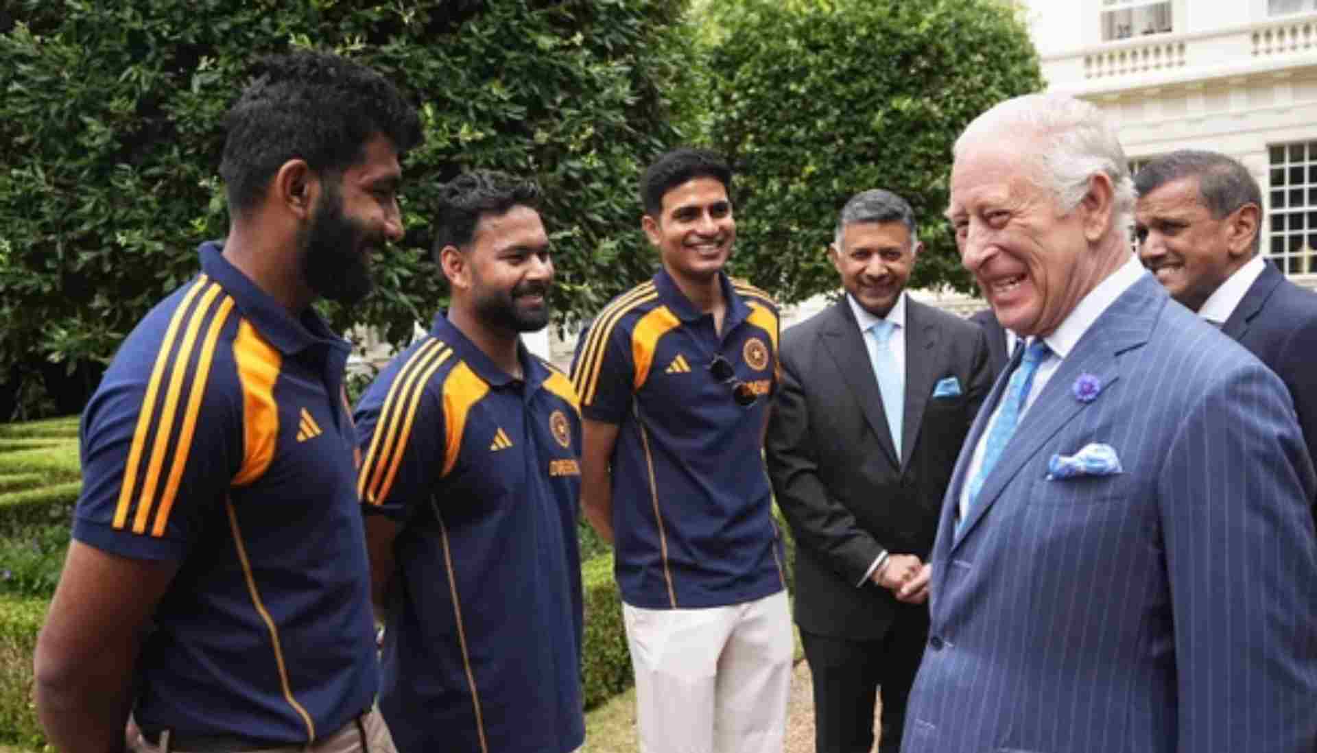 King Charles with Shubman Gill, Rishabh Pant and Jasprit Bumrah