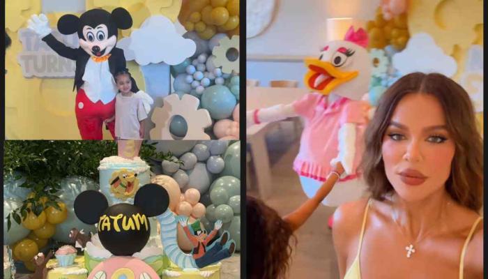 Khloé Kardashian spills glam at son Tatums birthday bash