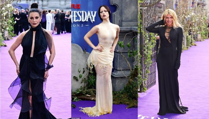 Jenna Ortega leads ‘Wednesday’ cast at glam premiere