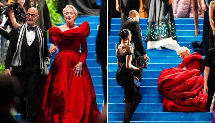Meryl Streep wows in fiery red gown for ‘The Devil Wears Prada 2’