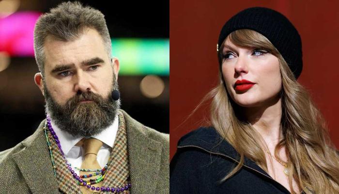 Taylor Swift playfully roasts Jason Kelce during podcast debut