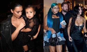 North West looks unrecognizable in Rome with Kim Kardashian