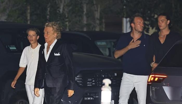 Rod Stewart enjoys evening at Soho House with wife Penny Lancaster