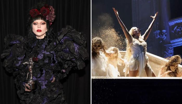 Lady Gaga flaunts her newly won VMAs at MSG performance