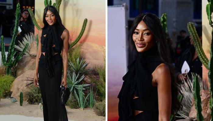 Naomi Campbell stuns in black halter gown for new movie premiere
