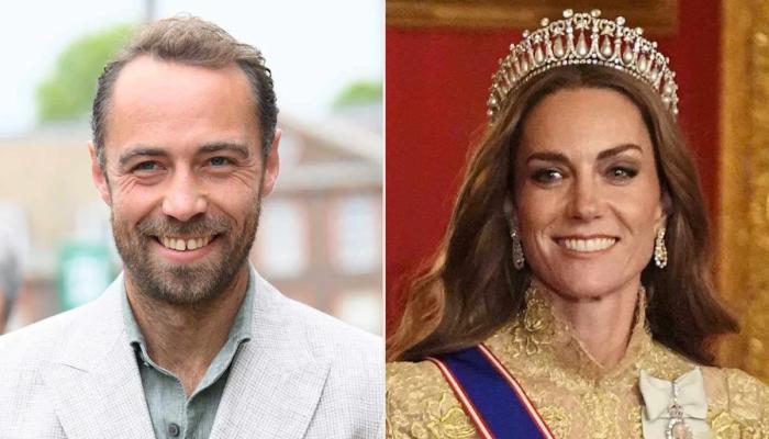 James Middleton reacts to sister Kate’s glittering banquet look