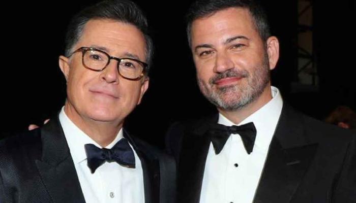 Stephen Colbert reacts to Jimmy Kimmel’s return