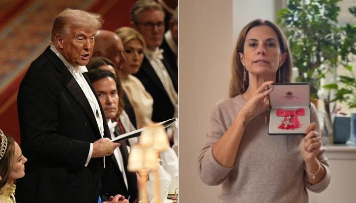 Colin Firths ex-wife slams royal family and returns MBE over Trump banquet