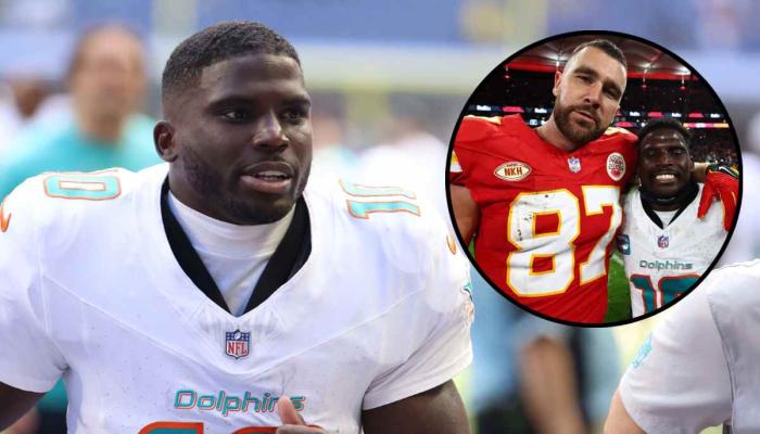 Travis Kelces former team mate Tyreek Hill rushed to hospital