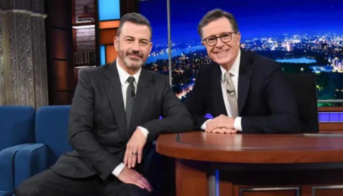 Stephen Colbert, Jimmy Kimmel join forces after surprise cancellations