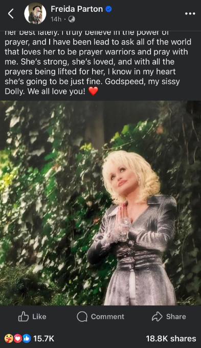 Dolly Parton raises concerns as sister issues statement