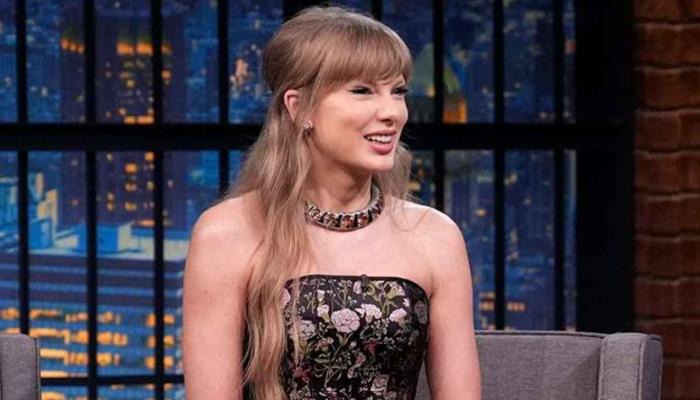 Taylor Swifts look for Seth Meyers show holds special nod to album