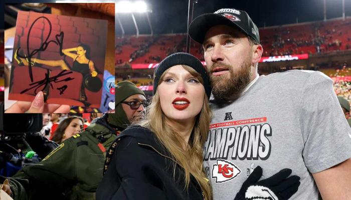 Travis Kelce signature on Taylor Swift album causes outrage