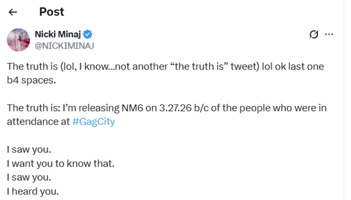 Unstoppable Nicki Minaj teases two albums after scrapping new project