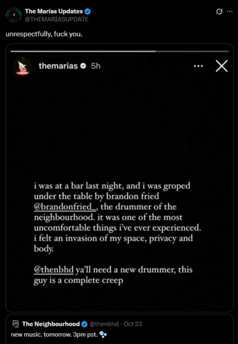 The Neighbourhood music comeback ruined by controversy?