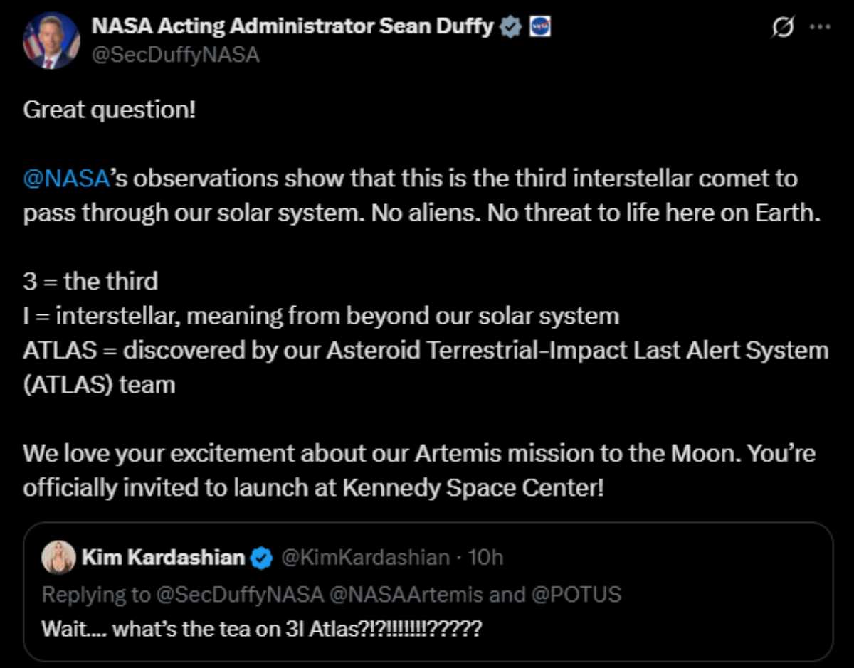 NASA administrator invites Kim Kardashian to launch of next moon mission