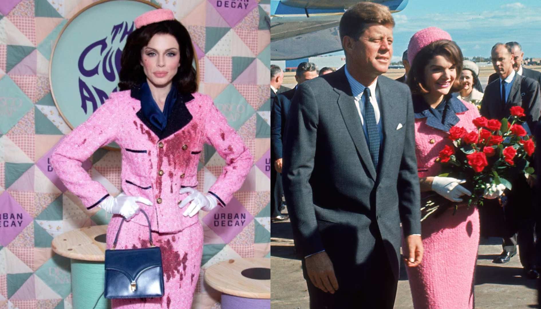 Julia Fox characterized Jackie Kennedys famous pink dress