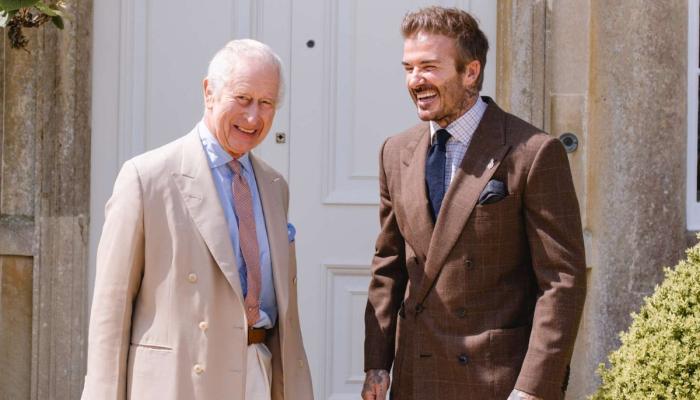 David Beckham calls King Charles his inspiration as he receives knighthood