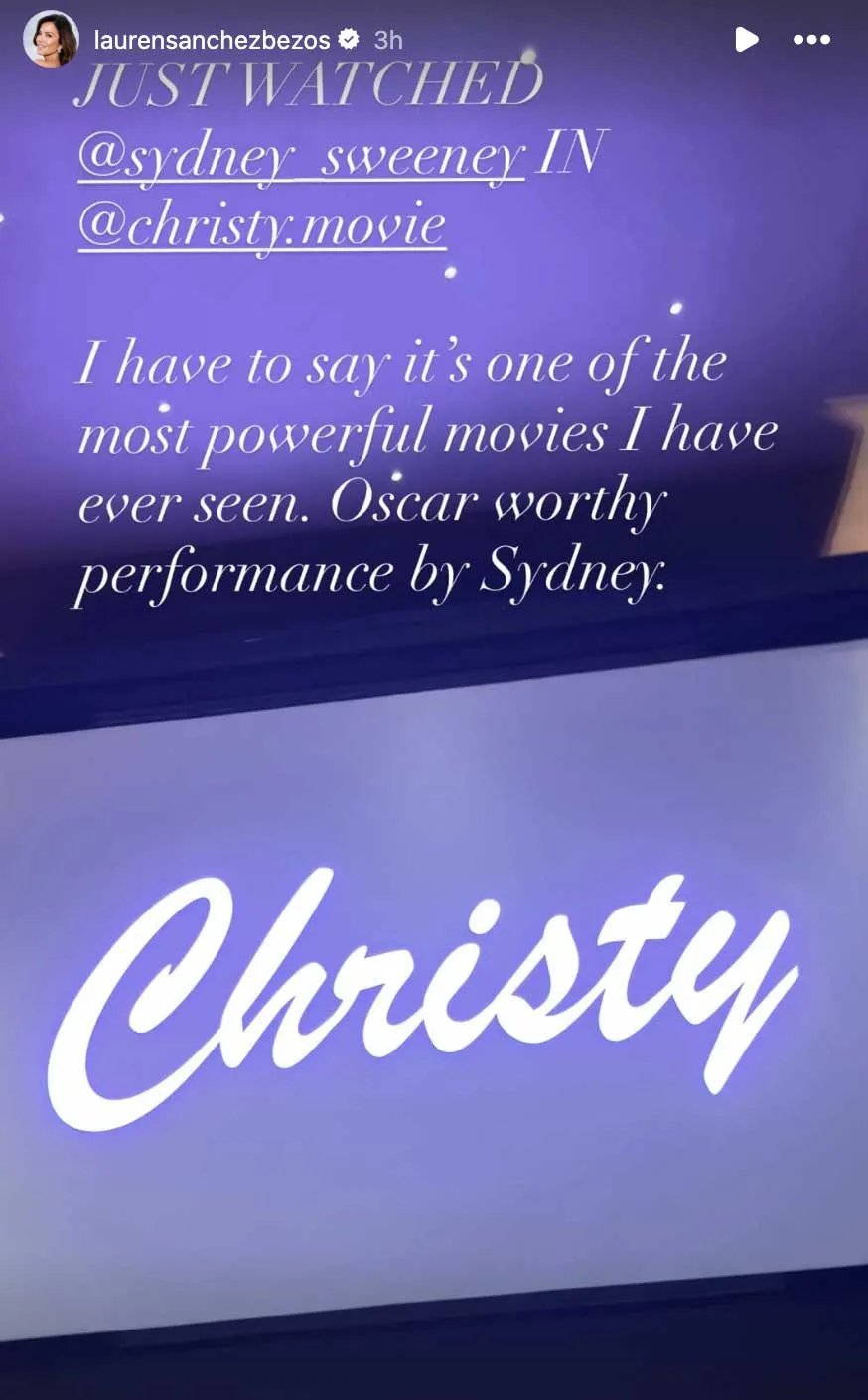 Lauren Sánchez Bezoss Instagram story