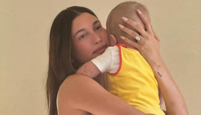 Hailey Bieber gives fans a peek at her son’s personal stylist