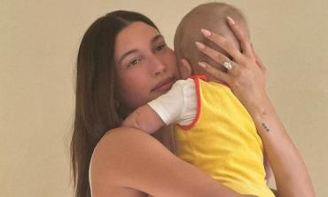 Hailey Bieber gives fans a peek at her son’s personal stylist