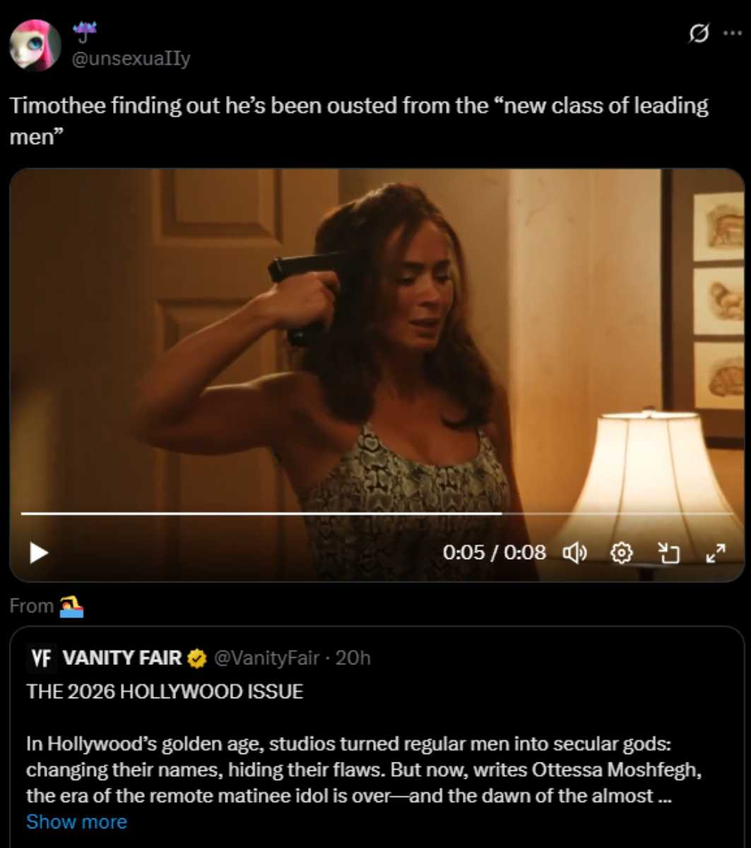 Timothee Chalamet fans react to him being snubbed of major title