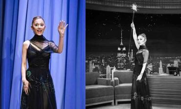 Ariana Grande shows off skills amid 'Wicked' press tour