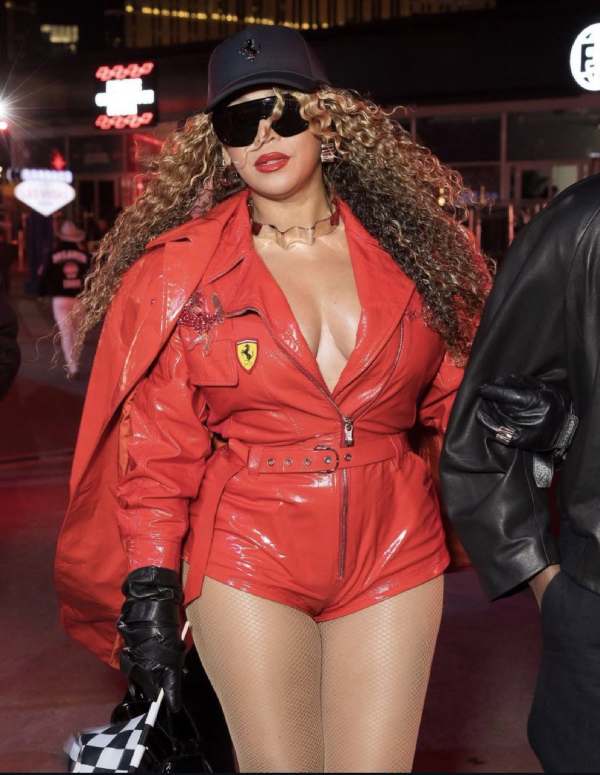 Beyonce stuns in Ferrari suit after Hot Lap at F1