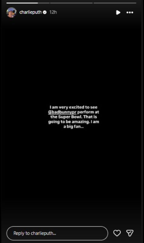 Charlie Puth breaks silence on Bad Bunny Super Bowl Controversy