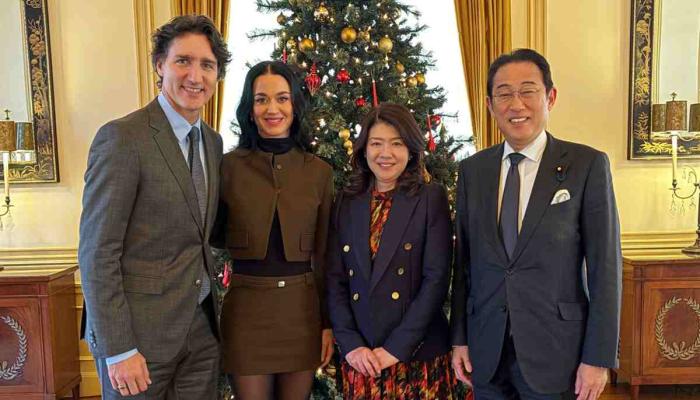 Katy Perry, Justin Trudeau meet ex-Prime Minister of Japan for lunch
