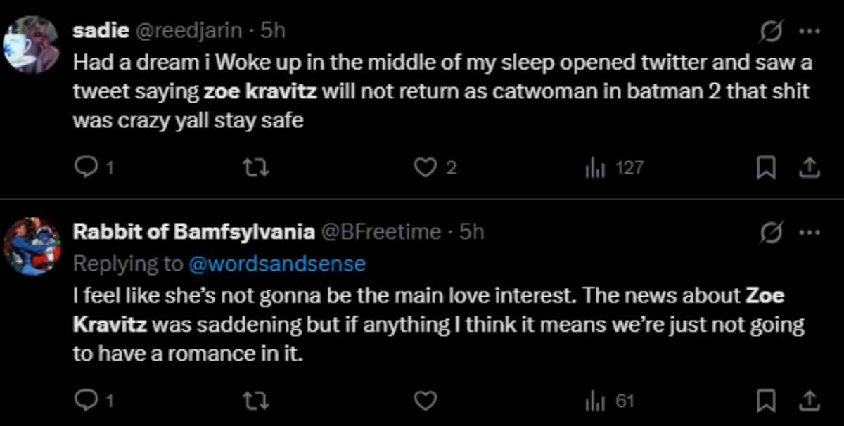 Zoe Kravitz fans grieve her removal from The Batman: Part II