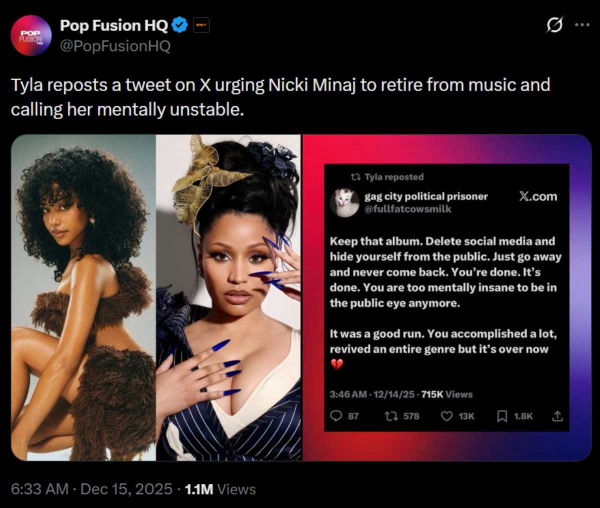 Tyla ‘agrees’ with netizen asking Nicki Minaj to retire
