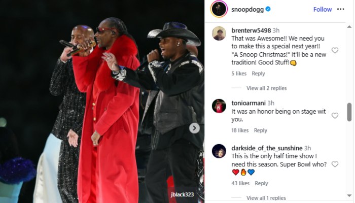 Snoop Dogg turns deaf ear to backlash on NFL Halftime with latest move