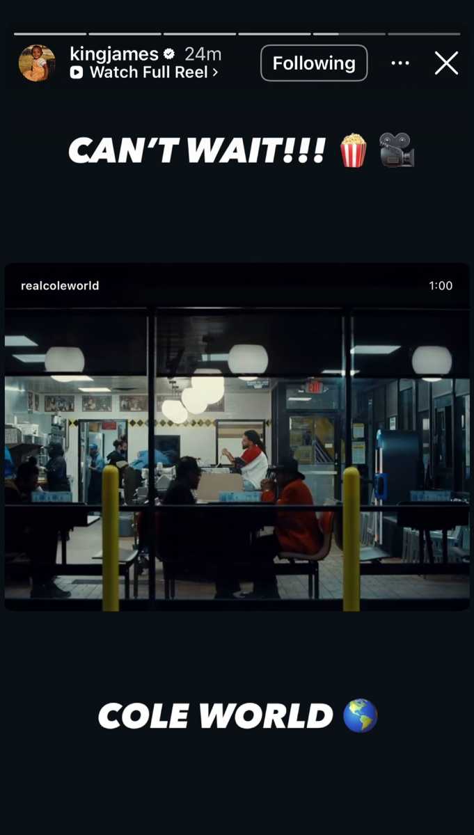 LeBron James gives J.Cole a shout-out over exciting announcement