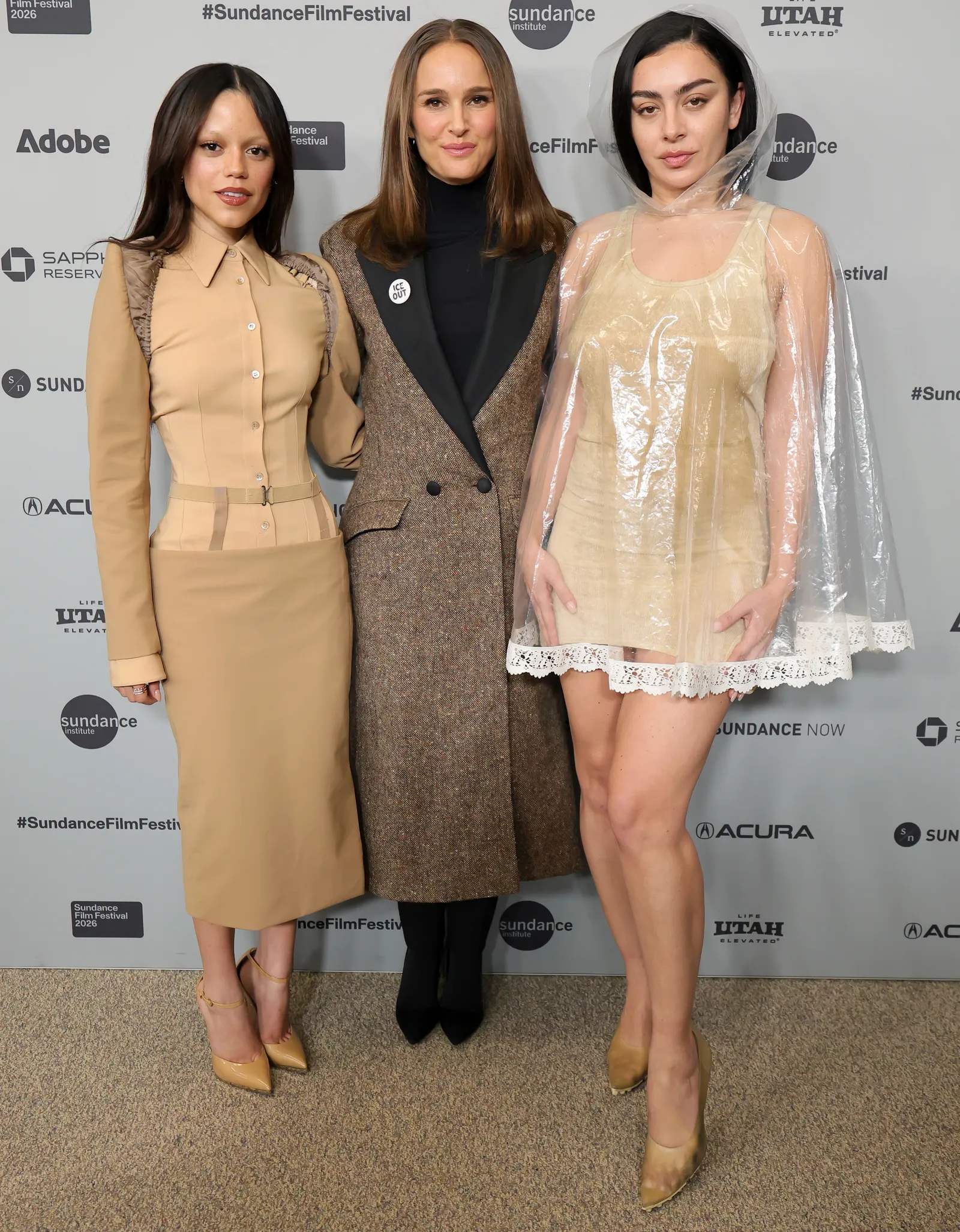 Jenna Ortega with Natalie Portman and Charli XCX