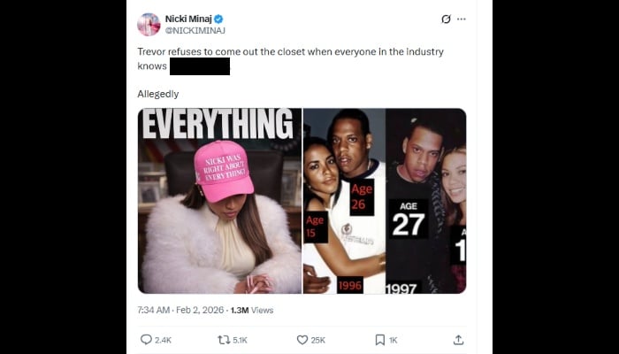 Nicki Minaj issues response to Trevor Noah for 2026 Grammy joke