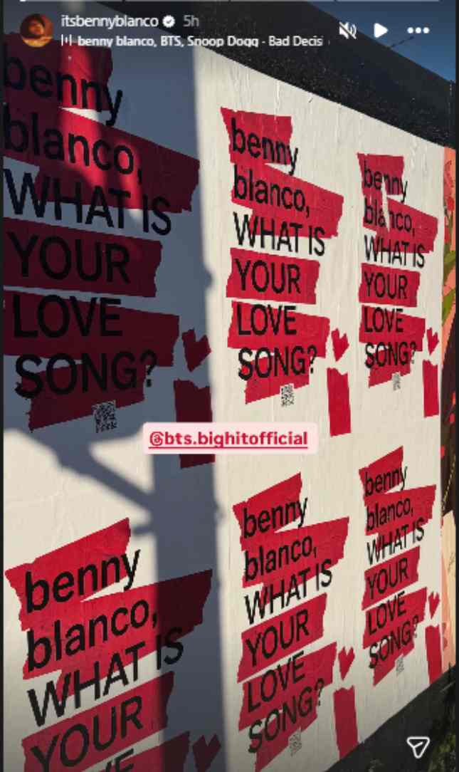 Benny Blanco collab with BTS brings worlds together amid tour