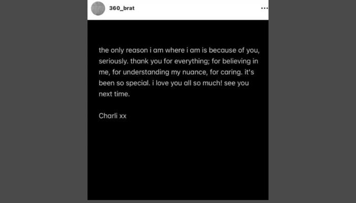 Charli xcx goodbye message feels like suicide note: Fans left concerned