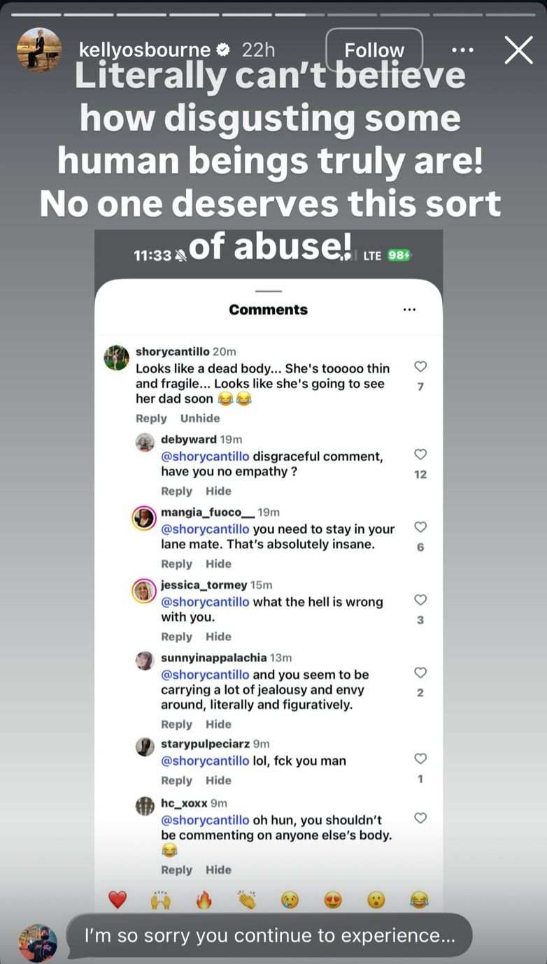 Kelly Osbourne blasts online bullies: ‘No one deserves this abuse’