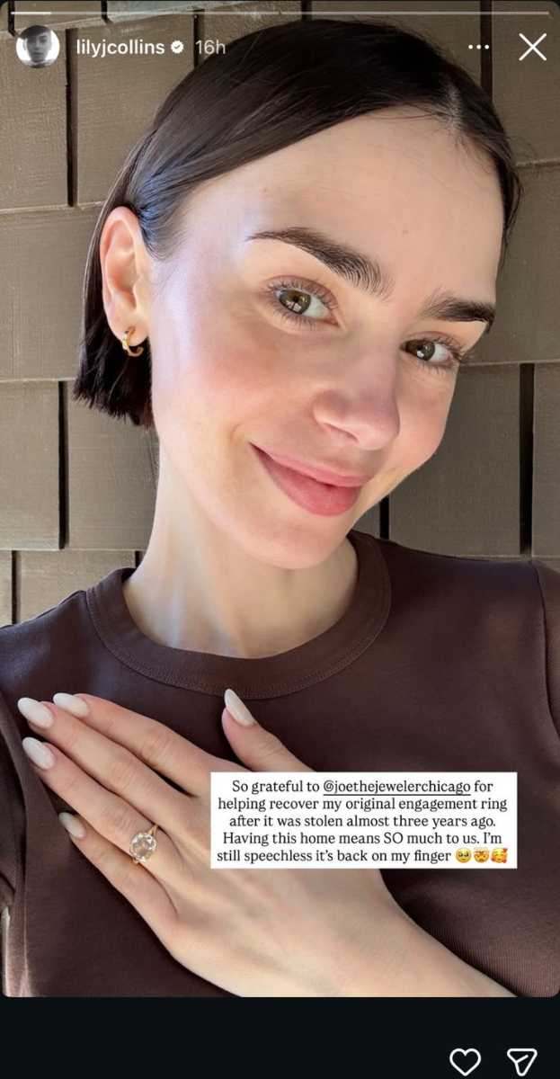 Lily Collins regains stolen sentimental item: ‘Speechless’