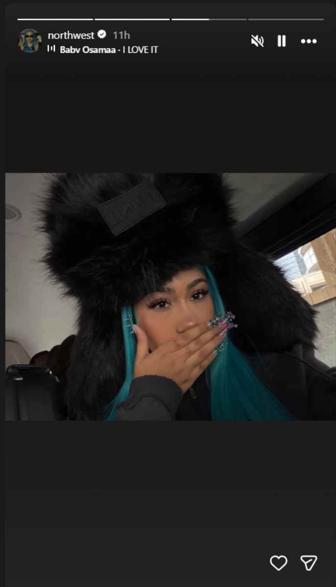 North West shows off dramatic nail design