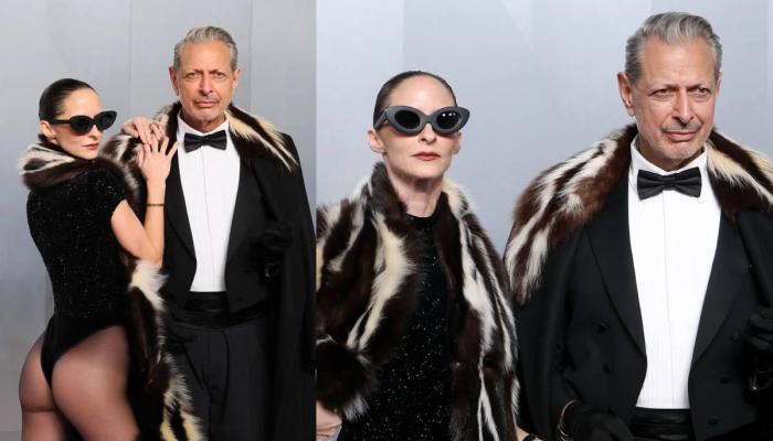 Jeff Goldblum, Emilie Livingston channels Kanye West, wife, Bianca at Oscars