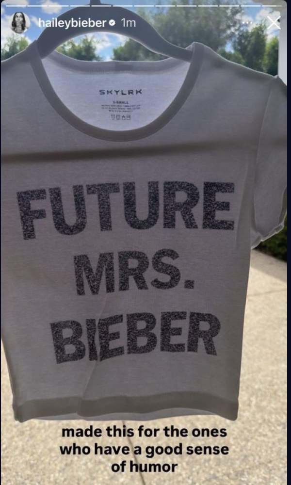 Bieberchella: Hailey confuses fans with Future Mrs. Bieber merch