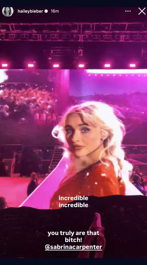 Hailey Bieber calls Sabrina Carpenter B*tch for headline performance