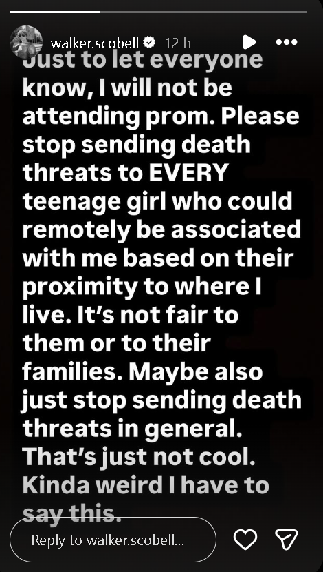 Walker Scobell shares reason of why he missed high school prom