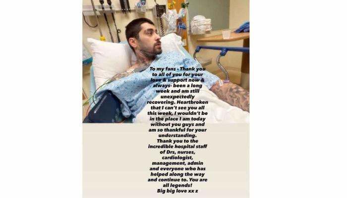 Zayn Malik breaks silence on secret health battle from hospital bed